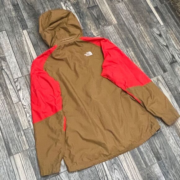 🔥🔥 THE NORTH FACE HyVENT Jacket Hooded Men’s Sz Large - Tan & Reddish Orange - Picture 8 of 16